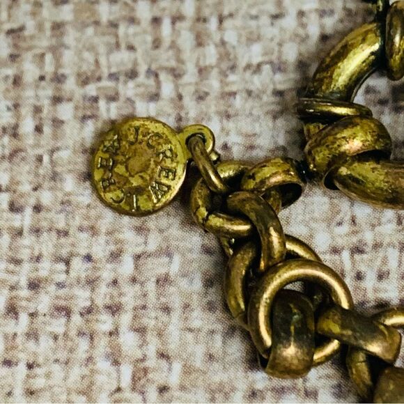 J Crew Gold White Crystal Flower Necklace - Picture 3 of 3